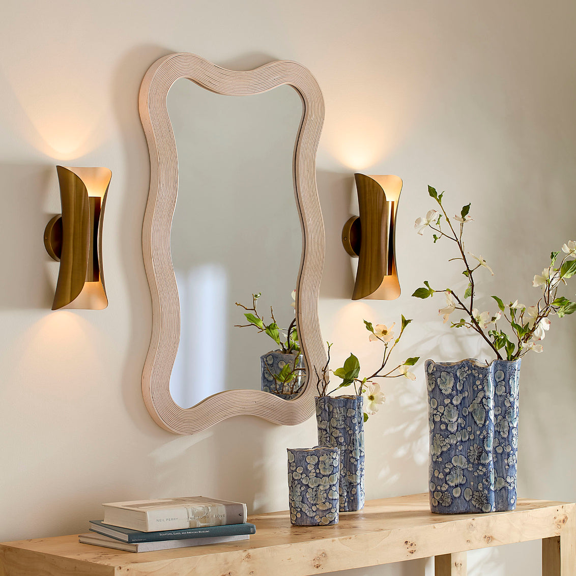 Miroir incurvé en bambou