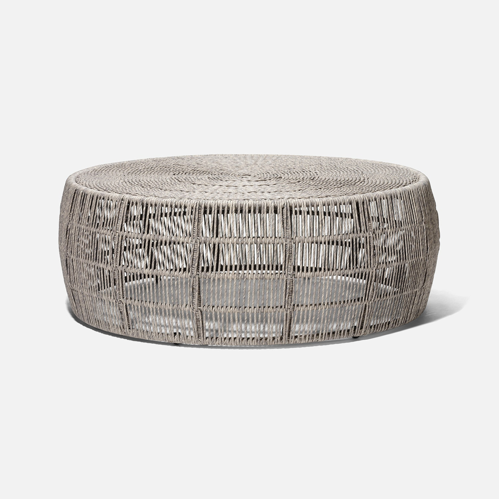 Table basse d'extérieur en faux osier