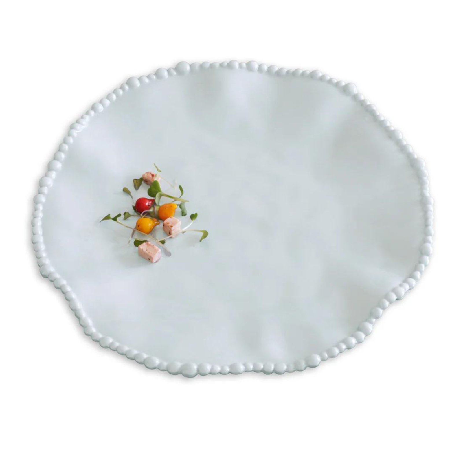 Assiette à dîner à bord perlé (lot de 4) 