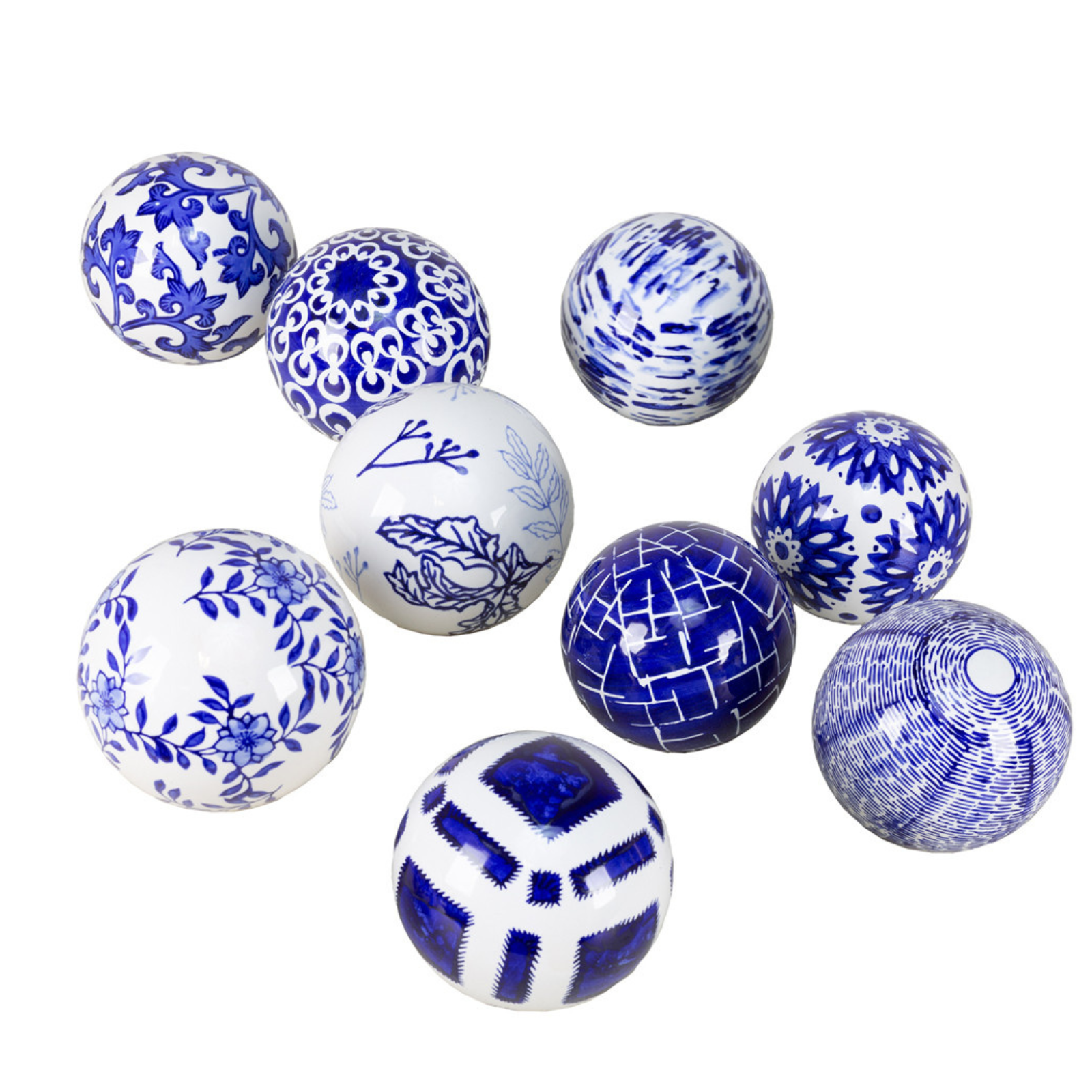 Sphères en céramique ornées