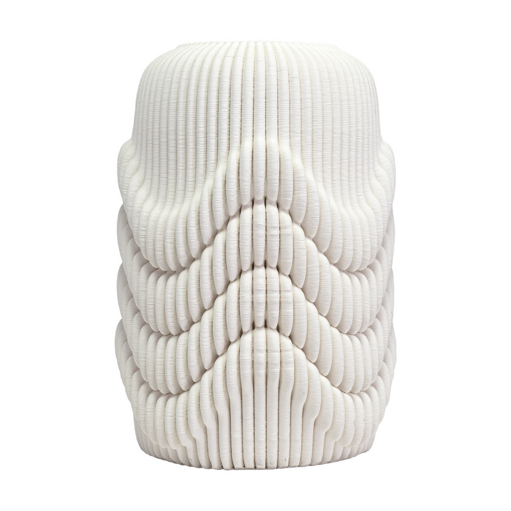 Vase en porcelaine plissée