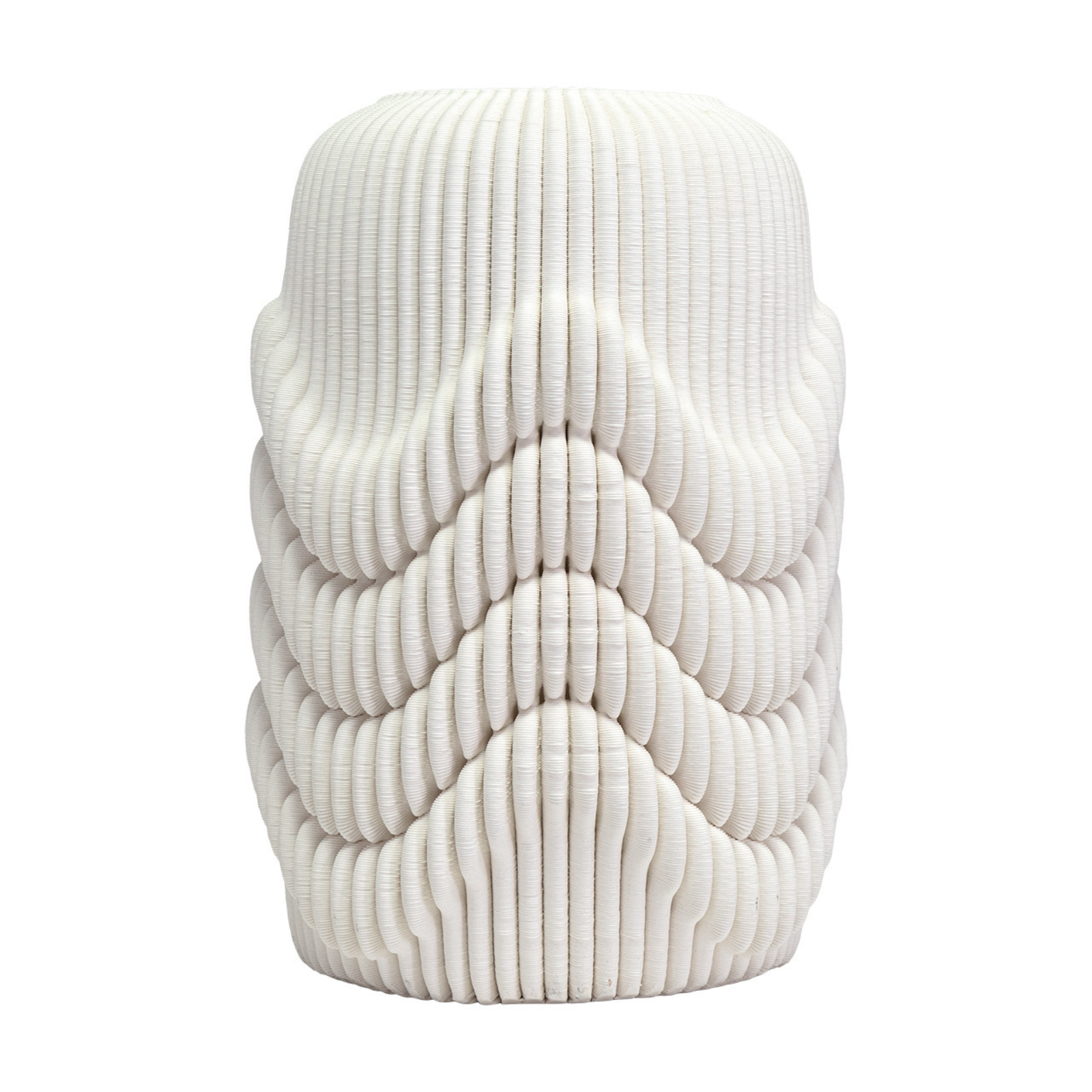 Vase en porcelaine plissée