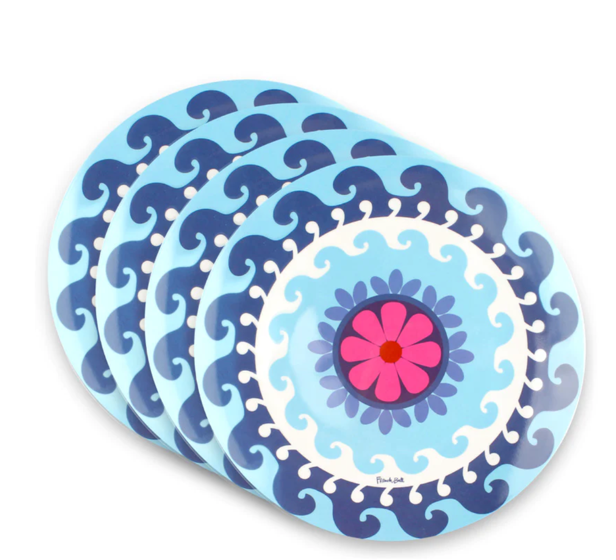 Assiettes à salade à motifs colorés (lot de 4)